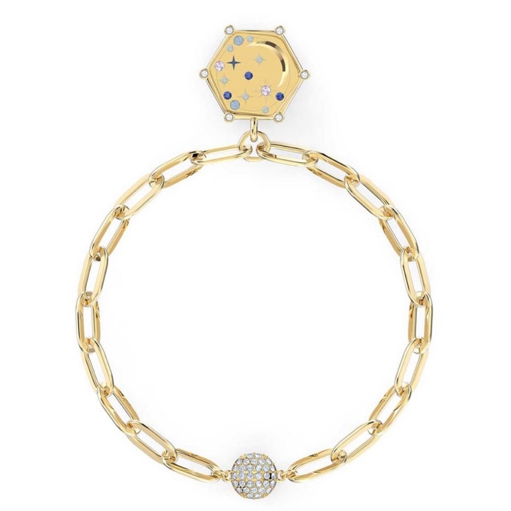Swarovski The Elements Moon Bracelet, Blue, Gold-tone plated